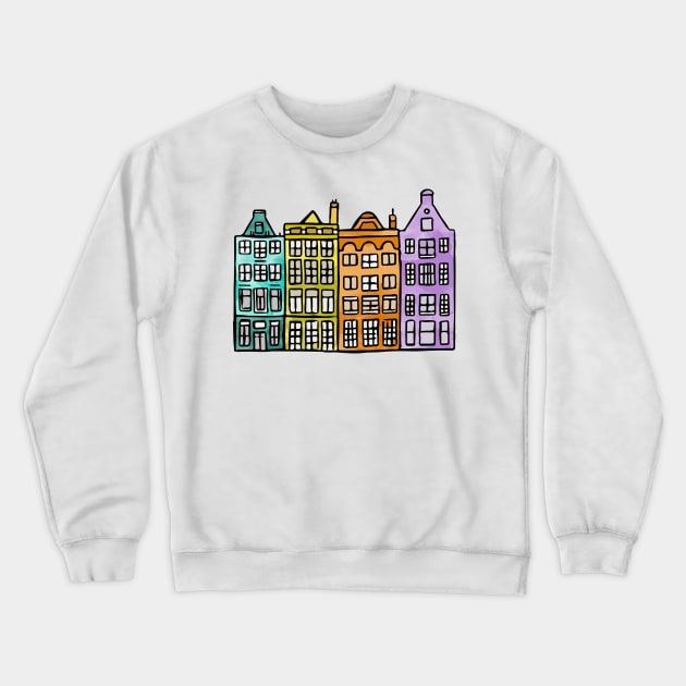 Amsterdam Row House Crewneck Sweatshirt by aterkaderk